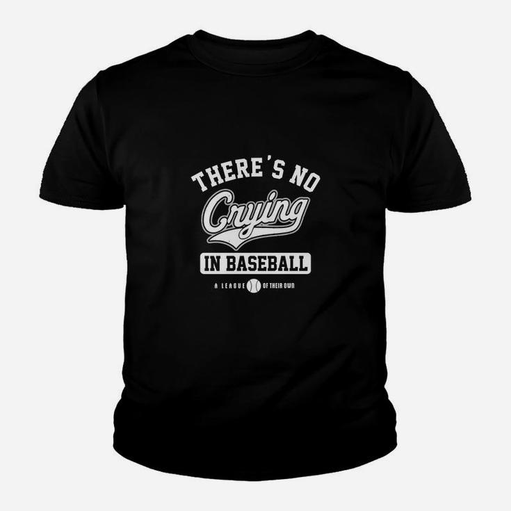 A League Of Their Own Mens Vintage Distressed There's No Crying In Baseball Saying Kid T-Shirt