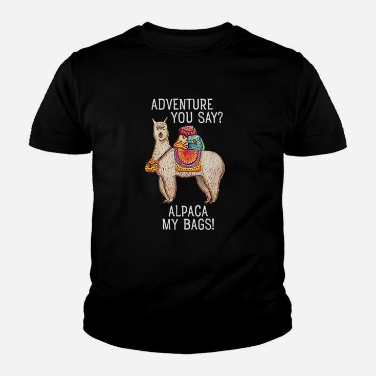 Adventure I Will Alpaca My Bags Funny Travel Design Kid T-Shirt