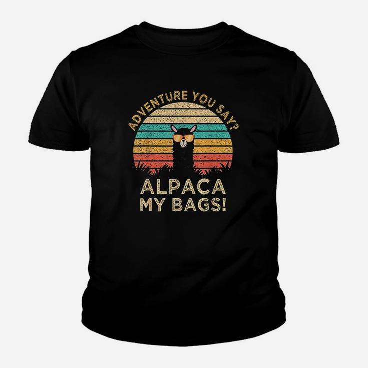 Adventure You Sa Alpaca My Bags Vintage Funny Travel Kid T-Shirt