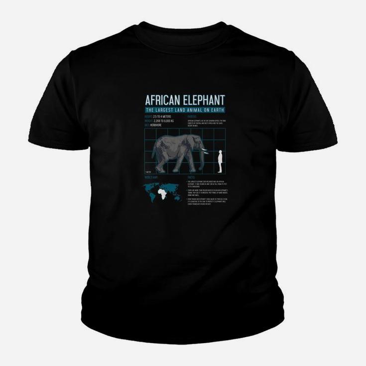 African Elephant Facts Land Animal Lover Vintage Gift Kid T-Shirt