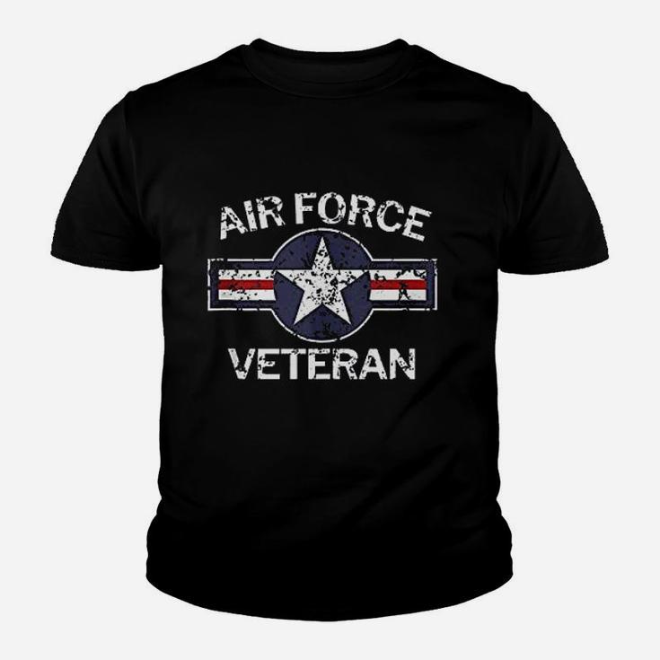 Air Force Veteran With Vintage Roundel Grunge Kid T-Shirt