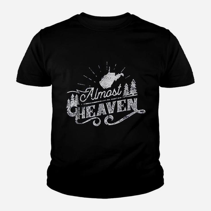 Almost Heaven West Virginia Vintage Distressed One Color Kid T-Shirt