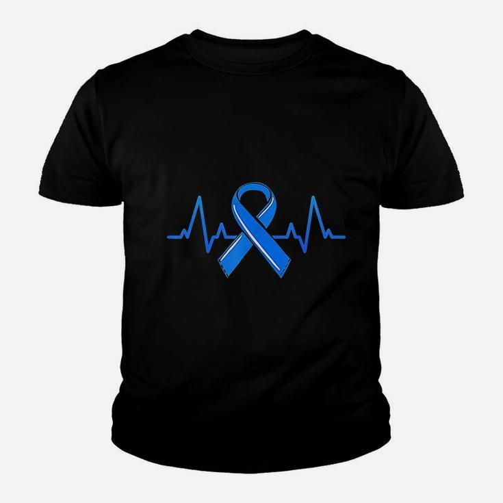 Als Heartbeat Family Blue Ribbon Awareness Warrior Gift Kid T-Shirt