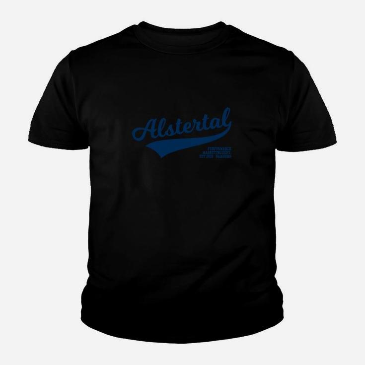 Alstertal Schriftzug Kinder Tshirt in Schwarz, Unique Design Tee