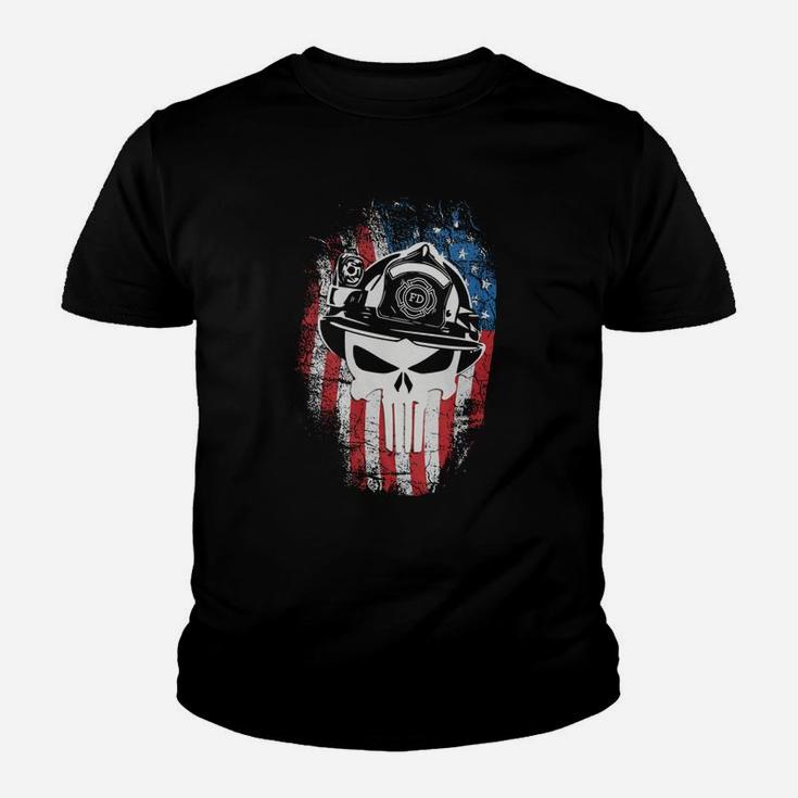 American Firefighter Punisher Kid T-Shirt