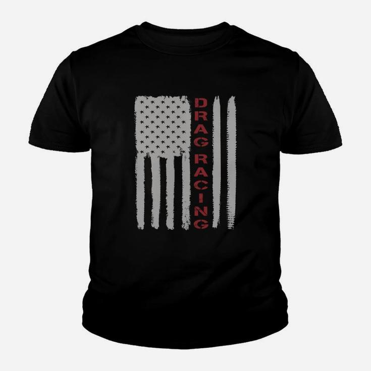 American Flag Drag Racing Car T-shirt Gift Kid T-Shirt