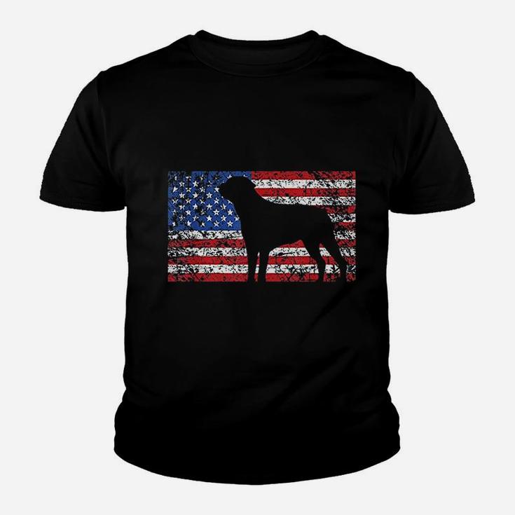 American Flag Rottweiler Dogs Kid T-Shirt