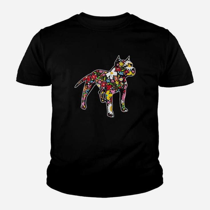 American Pit Bull Terrier Flower Kid T-Shirt