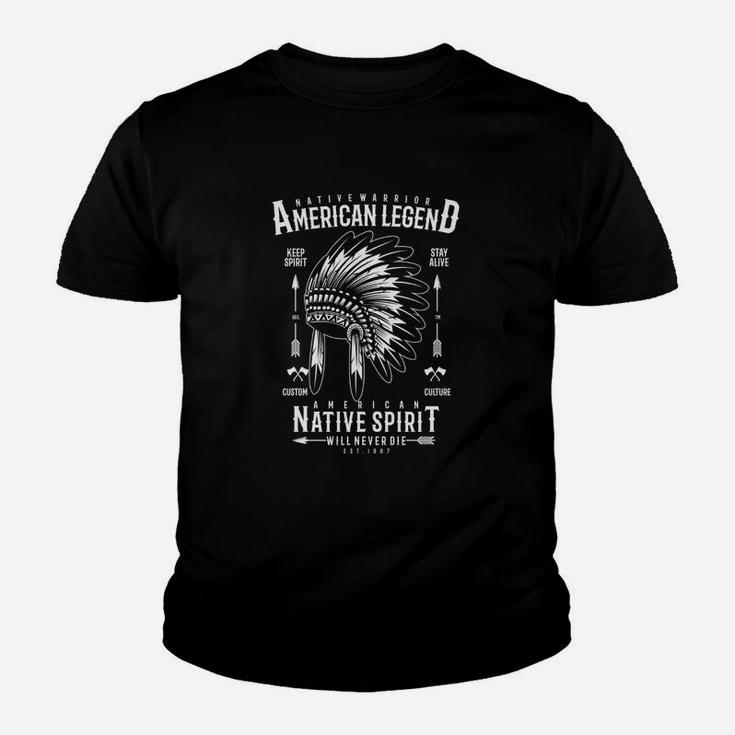 Amerikanische Legende Native Spirit Kinder Tshirt, Adlerfeder Kopfschmuck Design