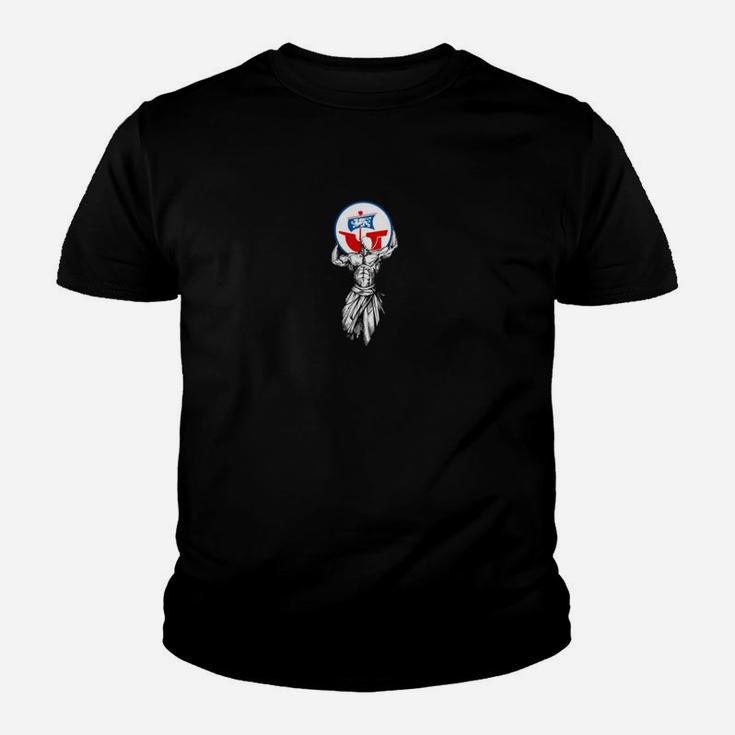 Amerikanischer Adler Emblem Schwarzes Kinder Tshirt, Trendiges Adler Motiv Tee