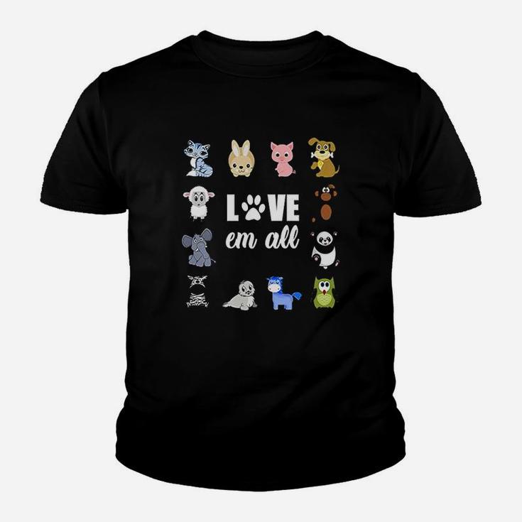 Animal Lover Cat Dog Love Paw Print Pet Rescue Adoption Kid T-Shirt
