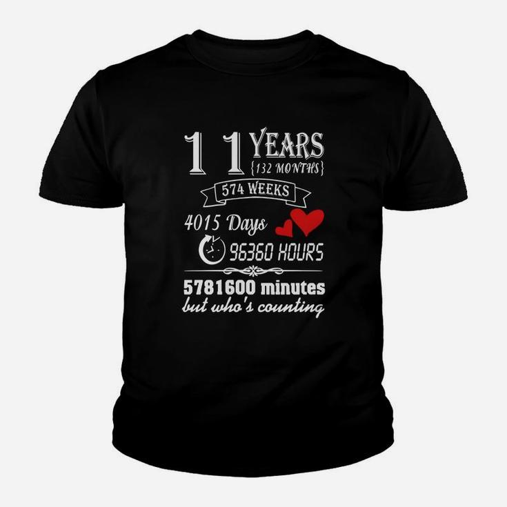 Anniversary Gift 11th T-shirt 11 Years Wedding Marriage Gift Youth T-shirt
