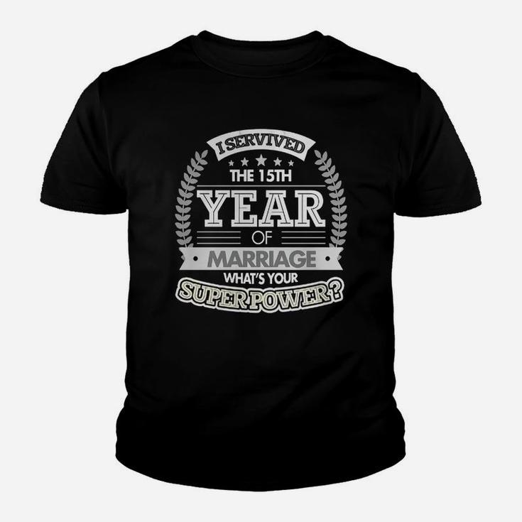 Anniversary Gift 15th - 15 Years Wedding Marriage T Shirt Youth T-shirt