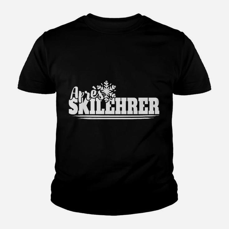 Apres-Skilehrer Grafik Kinder Tshirt Schwarz, Lustiges Wintersport Tee