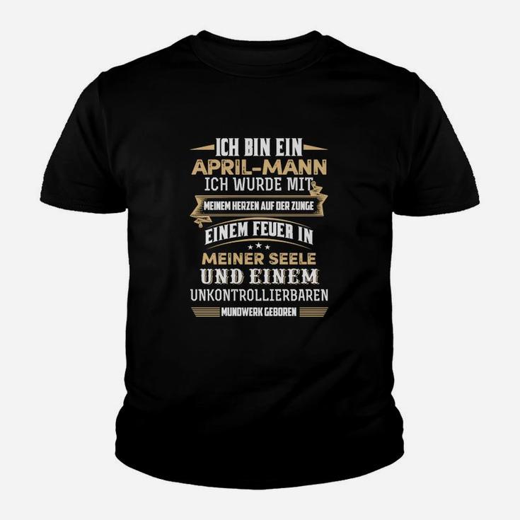 April-Mann Geburtstag Kinder Tshirt, Statement-Design für Herren