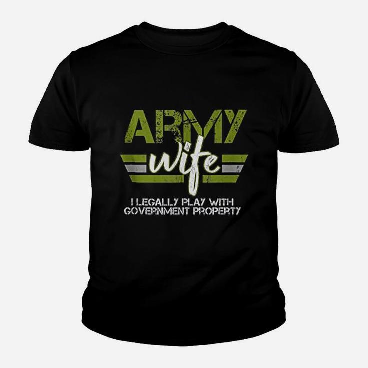 Army Veteran Wife Pink Army Wife Kid T-Shirt