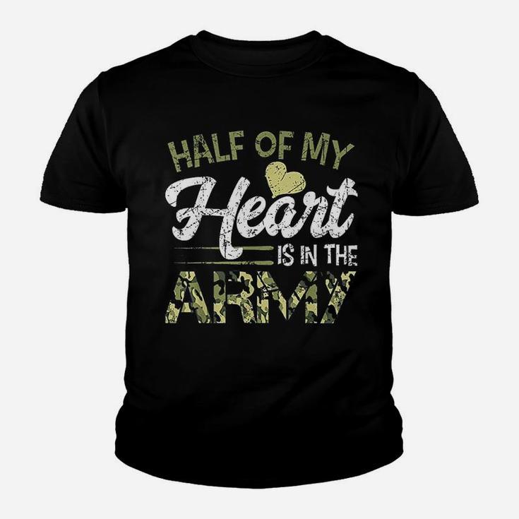 Army Wife Half Of My Heart Is In The Army Kid T-Shirt