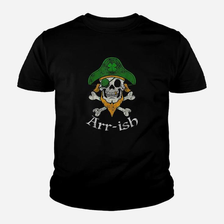 Arrish Funny Irish Pirate Clover Skull Cool St Patricks Day Kid T-Shirt