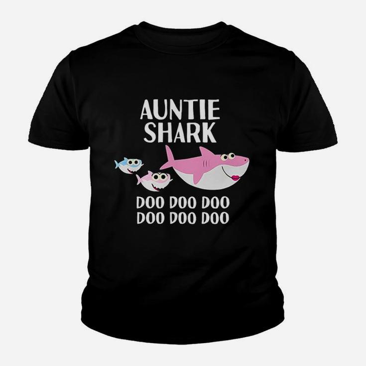Auntie Shark Doo Doo Aunt Gifts For Day Niece Kid T-Shirt