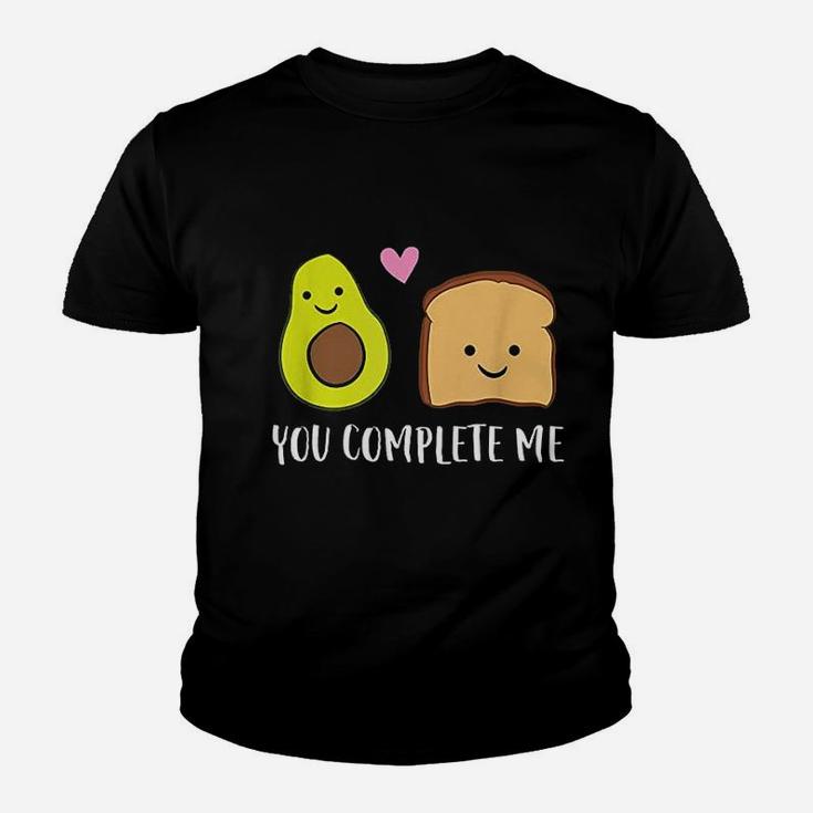 Avocado Toast You Complete Me Valentines Day Kid T-Shirt