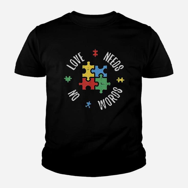 Awareness Teacher Love Needs No Word Special Puzzle Kid T-Shirt