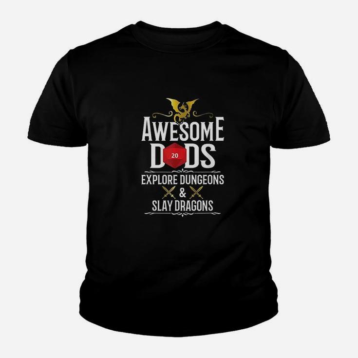 Awesome Dads Explore Dungeons And Slay Dragons Kid T-Shirt
