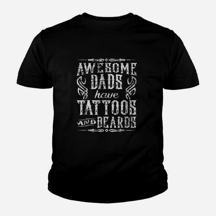 Awesome Dads Have Tattoos And Beard Kid T-Shirt