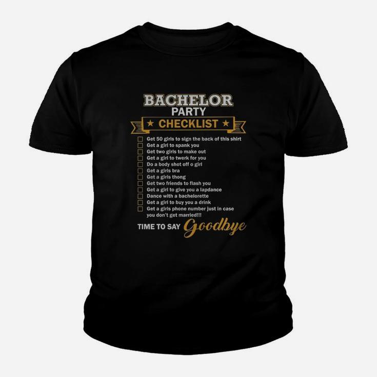 Bachelor Party Shirt Funny Bachelor Party Checklist Shirt Youth T-shirt