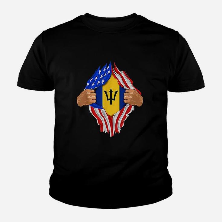 Barbadian Blood Inside Me| Barbados Flag Gift Kid T-Shirt