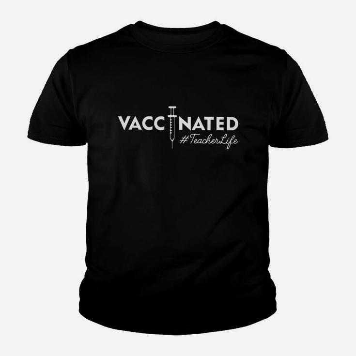 Basic Graphic Vaccinated Teacher Kid T-Shirt
