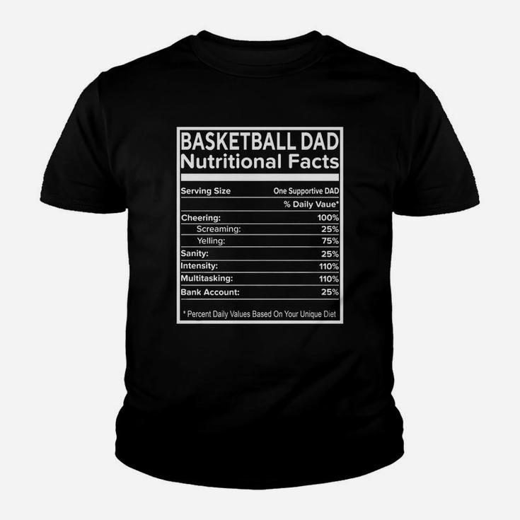 Basketball Dad T-shirt Basketball Dad Nutritional Fact Shirt Black Youth B077xghj14 1 Kid T-Shirt