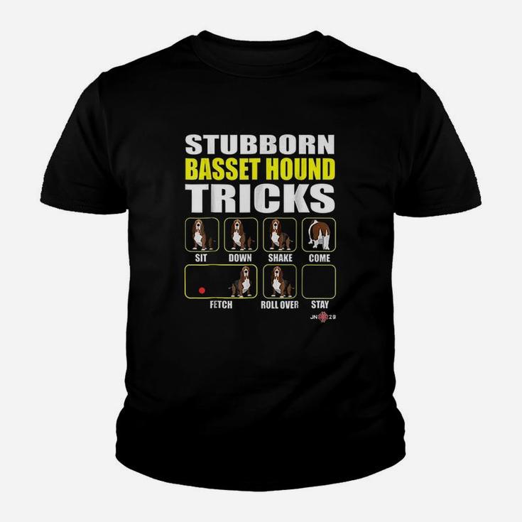 Basset Hound Stubborn Basset Hound Tricks Kid T-Shirt