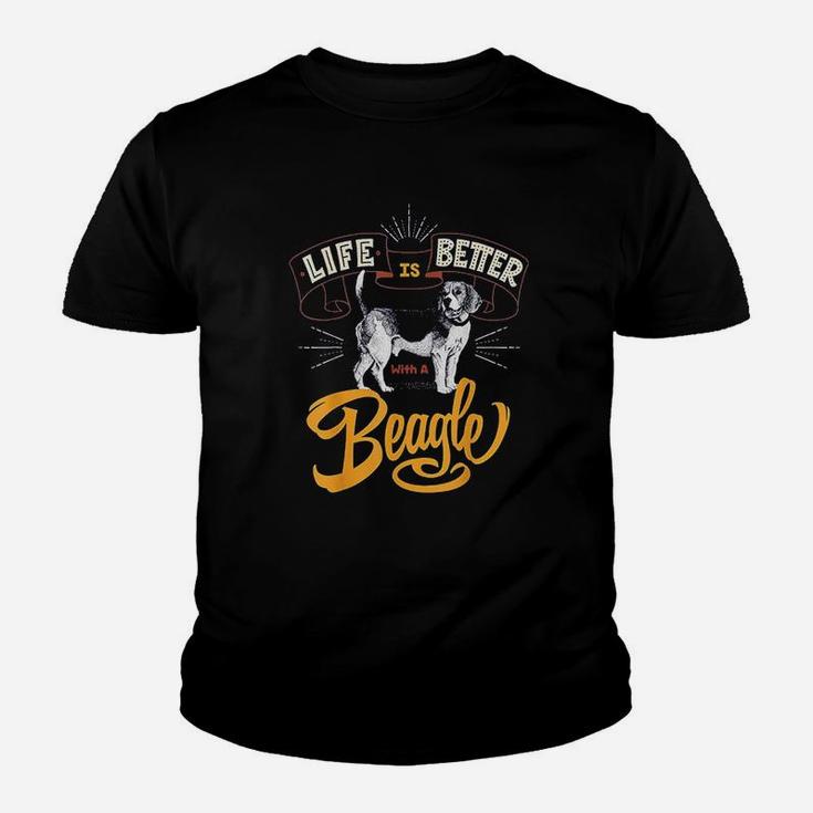 Beagle Life Is Better With A Beagle Cool Dog Kid T-Shirt