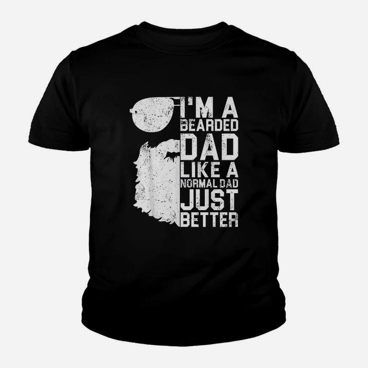 Bearded Dad Funny Beard Humor Fathers Day Gift Idea Kid T-Shirt