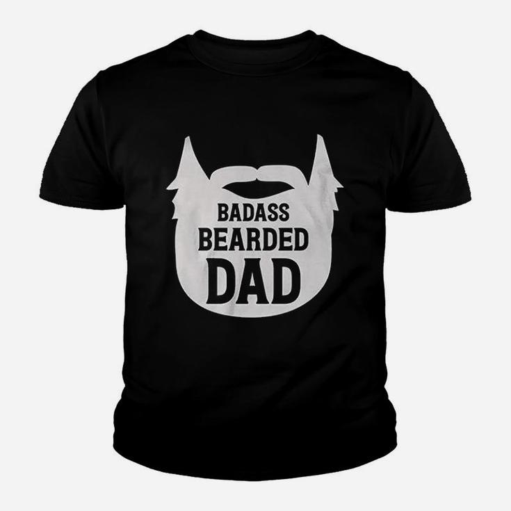 Bearded Dad Manly Beard Silhouette Funny Father Parent Kid T-Shirt