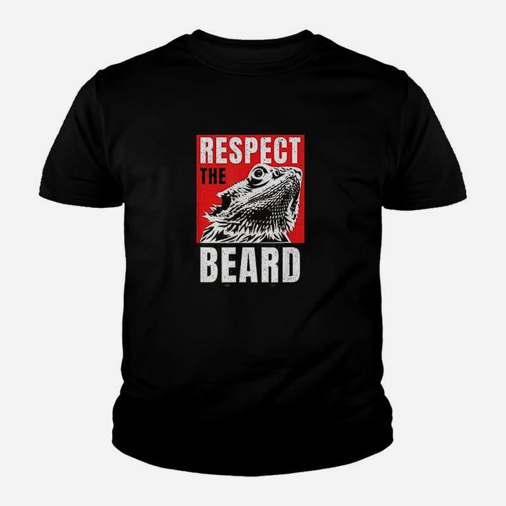 Bearded Dragon Respect The Beard Lizard And Reptile Kid T-Shirt