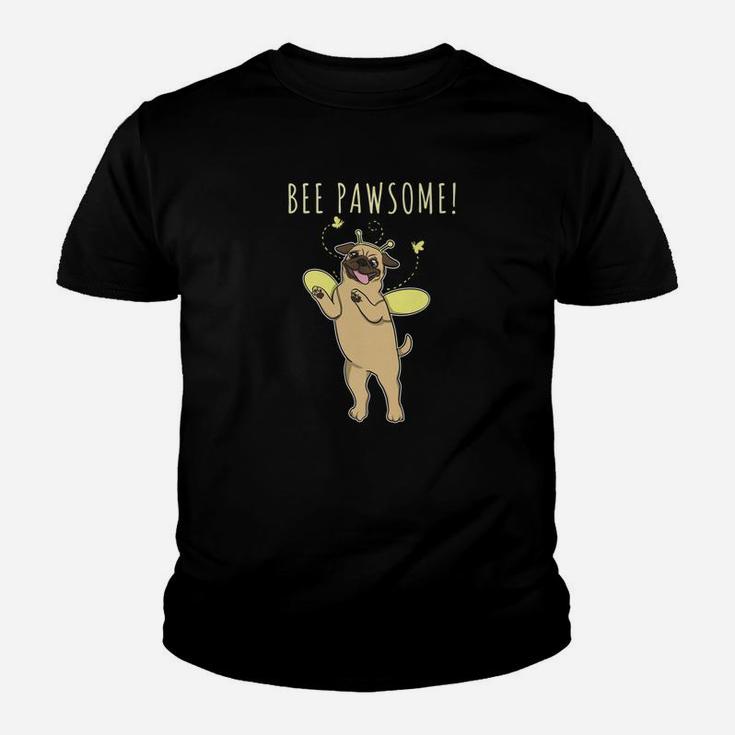 Bee Pawsome Funny Pug Puppy Bee Costume Dog Pun Kid T-Shirt