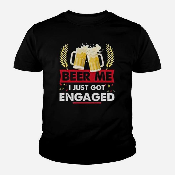 Beer Me I Just Got Engaged Funny Engagement Kid T-Shirt