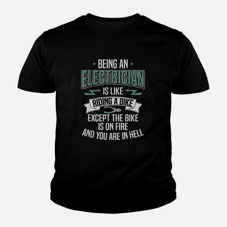 Being An Electrician Is Like Riding A Bike Kid T-Shirt