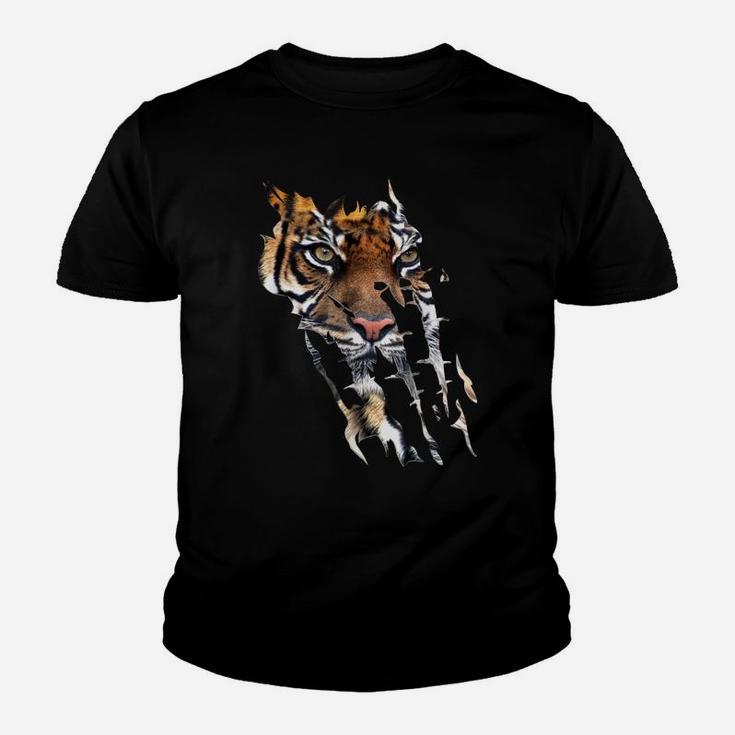 Bengal Tiger Face T-shirt Spirit Animal Tiger Paw Print Kid T-Shirt