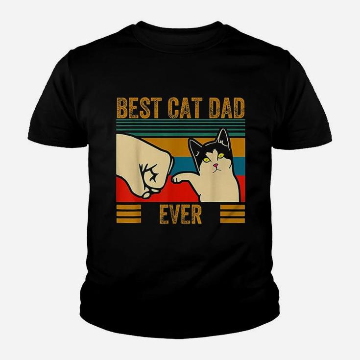 Best Cat Dad Ever Men Bump Fit Fathers Day Kid T-Shirt