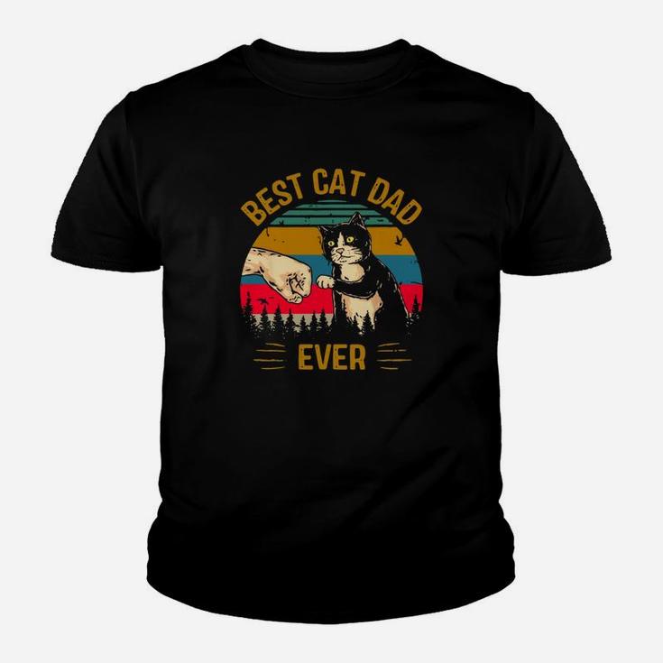 Best Cat Dad Ever Paw Fist Bump Fit Vintage Shirt Kid T-Shirt