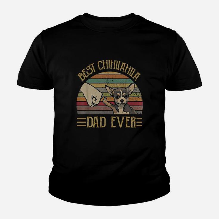 Best Chihuahua Dad Ever Retro Vintage Sunset Kid T-Shirt