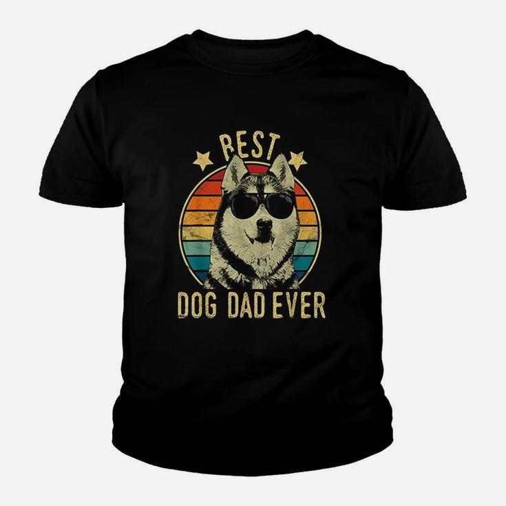 Best Dog Dad Ever Siberian Husky Fathers Day Kid T-Shirt
