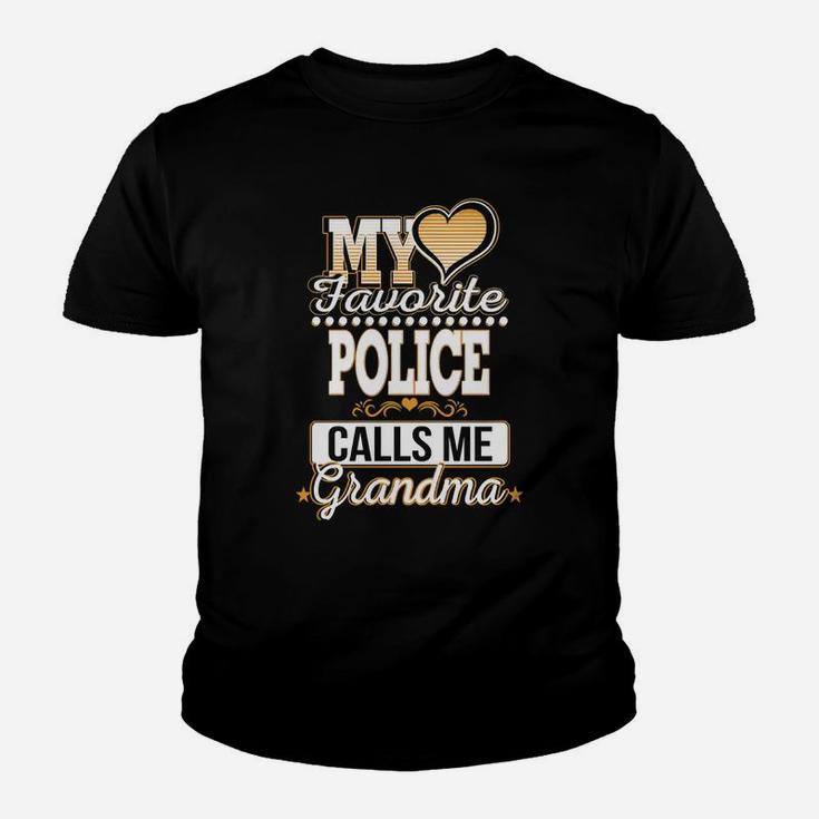 Best Family Jobs Gifts, Funny Works Gifts Ideas My Favorite Police Calls Me Grandma Kid T-Shirt