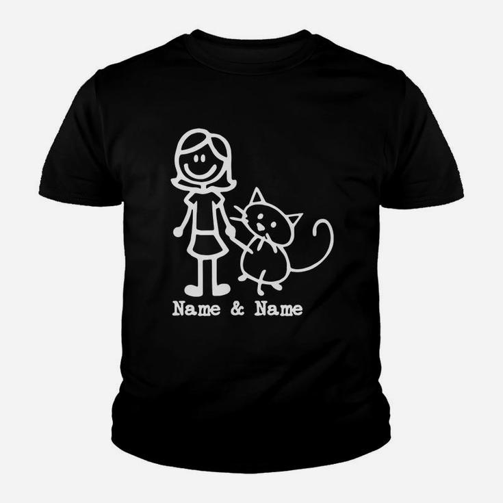 Best Friends For Life Name And Name Girl And Cat Youth T-shirt