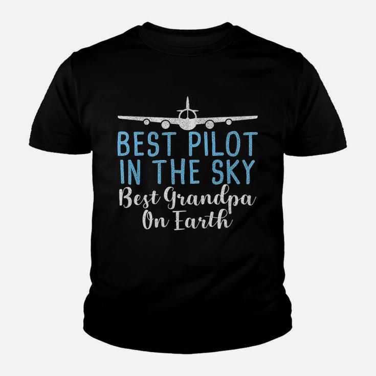 Best Pilot In The Sky Best Grandpa On Earth Kid T-Shirt