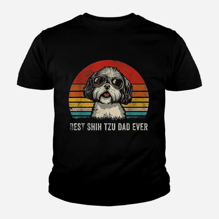 Best Shih Tzu Dad Ever Funny Shih Tzu Dad Gift Dog Lover Kid T-Shirt