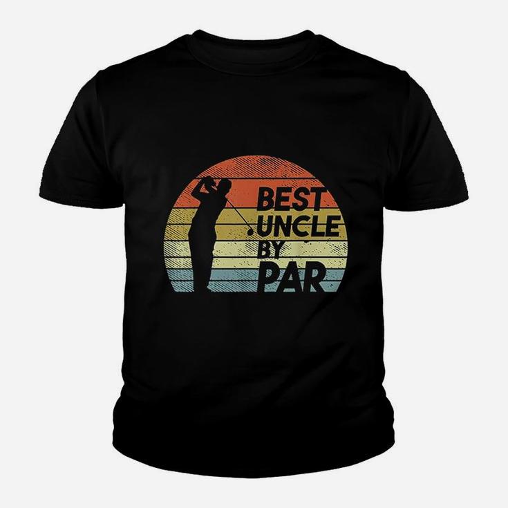 Best Uncle By Par Golf Fathers Day Golfer Uncle Gift Kid T-Shirt