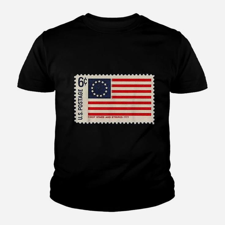 Betsy Ross American Us Flag Usa Revolutionary Slavery Stamp Kid T-Shirt
